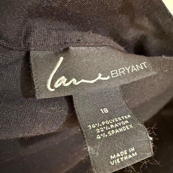 Lane Bryant Women's Black Straight Pencil Stretchy Knee Length Skirt - Picture 2 of 5